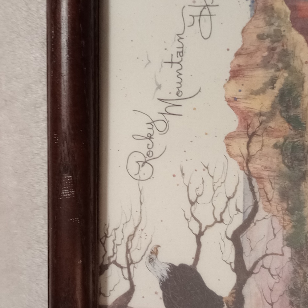 Vintage 1995 framed artwork Colorado scene - Picture 6 of 6